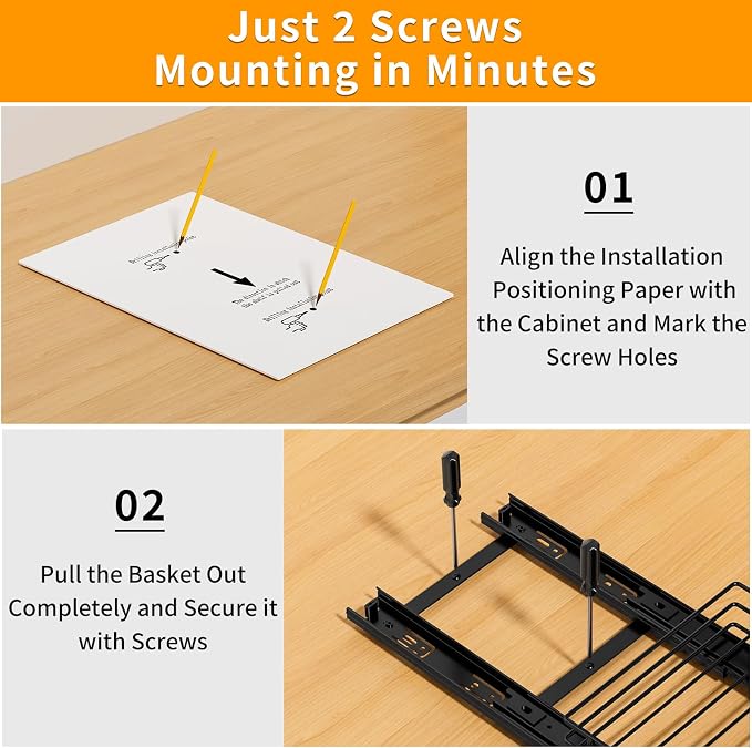 RCHYFEED Pull Out Spice Rack Organizer for Cabinet,6.5" Wx10.5 Dx2.5 H | Metal,Heavy Duty Slide Out Spice Rack,Ideal for Kitchen & Pantry Storage of Spices & Sauces - Image 6
