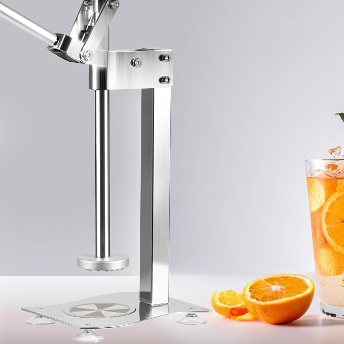 Stainless Steel Manual Lemon Squeezer Press, Heavy Duty Nut & Lemon Smasher Machine, Orange Citrus Fruit Juicer Crusher with Labor-Saving Handle & Suction Cups for Fruit Nut - Image 9