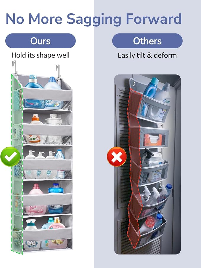 ULG 2 Pack 5-tier Over the Door Organizer Light Gray - Image 4
