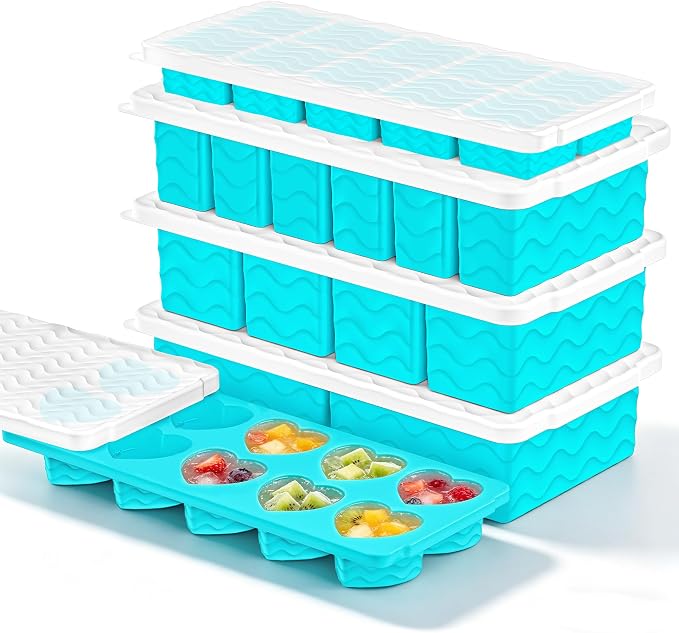 Silicone Freezer Molds for Food, 5-Pack with Steel Rim for Meal Prep | 100% Food-Grade Silicone, BPA-Free, Oven and Dishwasher Safe. Perfect for Freezing Lasagna, Casseroles, Soups & Sauces by Bandiction
