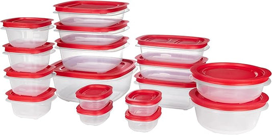 Rubbermaid EasyStore Rectangle, Square, and Round Containers, 34-Piece Set, Food Storage Containers, Food Storage Containers with Lids by Unknown