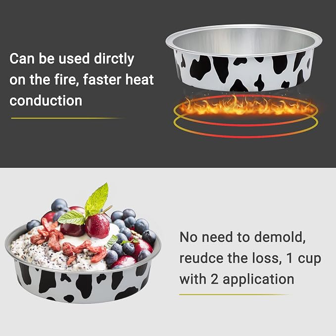 Beasea 4 Inch Mini Pie Tins with Lids, 100 Pack 8 Oz Disposable Tart Pie Pans Black White Aluminum Foil Tart Tins Round Muffin Container Mini Cheesecake Pan for Pie Tart Quiche - Image 3
