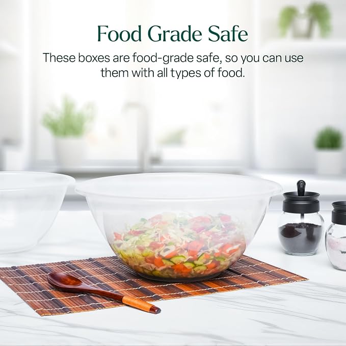 WINSOME Plastic Mixing Bowl | Set of 4 Sizes (1L, 2.3L, 4L, 7L) Best for Baking & Mixing Ingredients Like Eggs, Salad, Veggies, Fruits, Doughs, Sauces & More - Image 7
