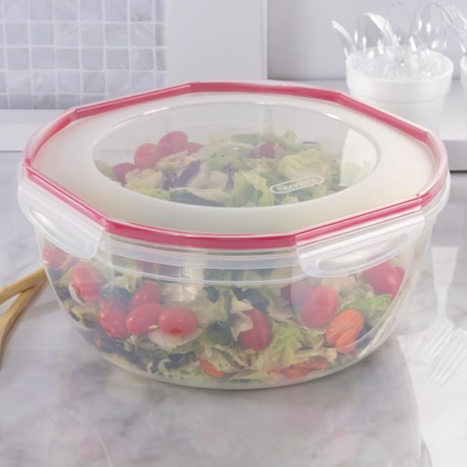 Sterilite Ultra-Seal Bowl, Airtight Food Storage Container, 8.1 Qt, 4-Pack | Large Latching Lid with Red Gasket, Airtight and Watertight Seal, Microwave, Freezer and Dishwasher Safe for Meal Prep - Image 6