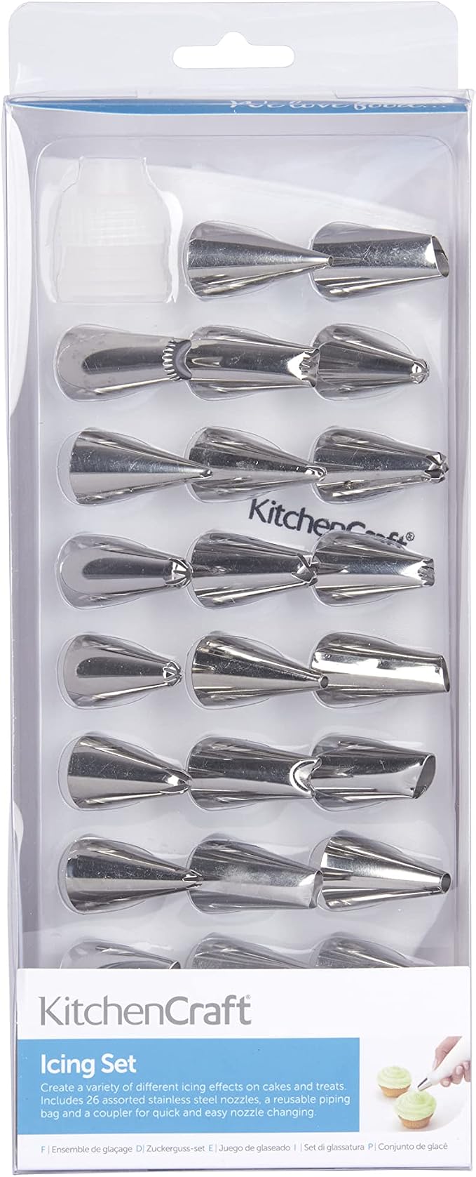 Kitchen Craft Piping Bag and Nozzles Value Cake Decorating Set, 28 Piece, one size, white - Image 3