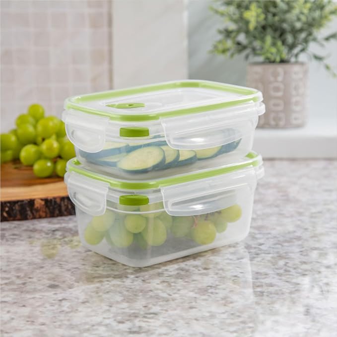 Sterilite Ultra-Seal 3.1 Cup Rectangle, Airtight Food Storage Container, Latching Lid, Microwave and Dishwasher Safe, Clear With Green Gasket, 12-Pack - Image 6