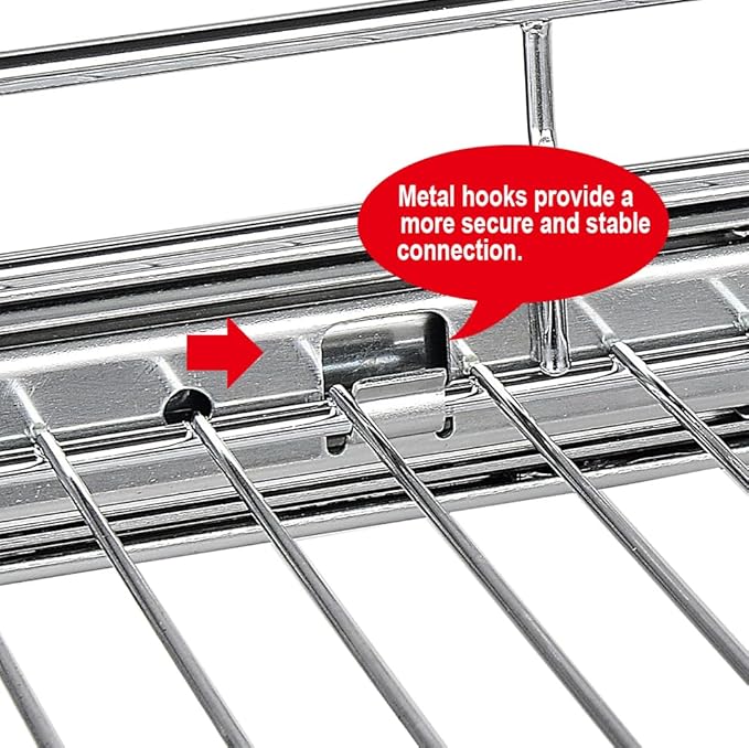 OCG 2 Tier Pull Out Cabinet Organizer (7.5" W x 21.5" D), Pull Out Drawers for Kitchen Cabinets, Pull Out Shelves for Base Cabinet Organization in Kitchen Bathroom Pantry, Chrome Finish - Image 2