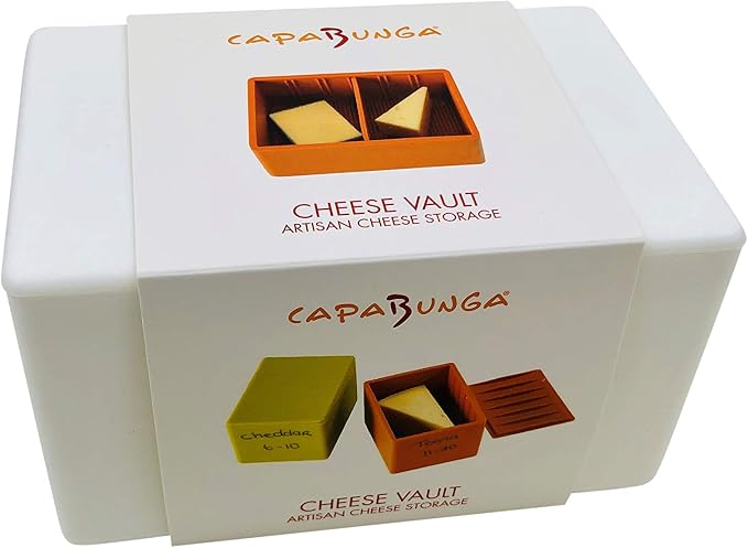 Cheese Vault with Divider - Reusable Artisan Cheese Storage Container for Fridge - Food Grade Silicone Cheese Container 6x4x3.5” - Cheese Keeper for Refrigerator - White Cheese Holder - Image 3