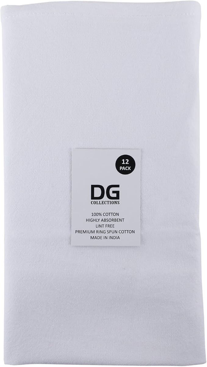 Flour Sack Dish Towels for Kitchen, Set of 4 (27 x 27 Inches), Multi-use White Kitchen Towels, 100% Cotton, Highly Absorbent Hand Towels, Tea Towels for Embroidery, and Print - White - Image 3
