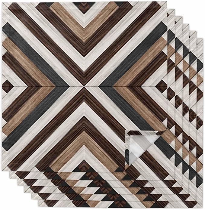 Kitchen Dinner Napkins Set of 6, Bohemian Western Cloth Napkins Reusable Washable Table Napkins for Weddings Cocktail Parties Holiday Table Decor 20x20 Inch Farmhouse Aztec Rustic Brown Black Grey by Unknown