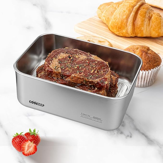 88oz/2600ml Stainless Steel Food Containers,Stainless Steel Containers with Lids,Snack Containers,Lunch Box,Easy Clean,Airtight&Leakproof for Kitchen Storage,Dishwasher Safe,BPA-Free - Image 3