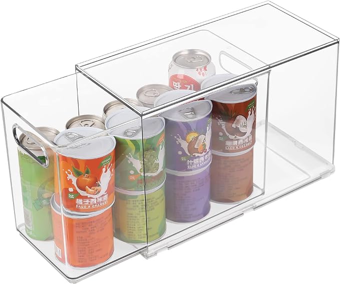 Taiuloo Clear Stackable Storage Drawers - 9.51 Quart Large Plastic Organizer Bins with Pull-Out Drawer, Kitchen Fridge, Bathroom Vanity & Pantry Cabinet Organization by Taiuloo