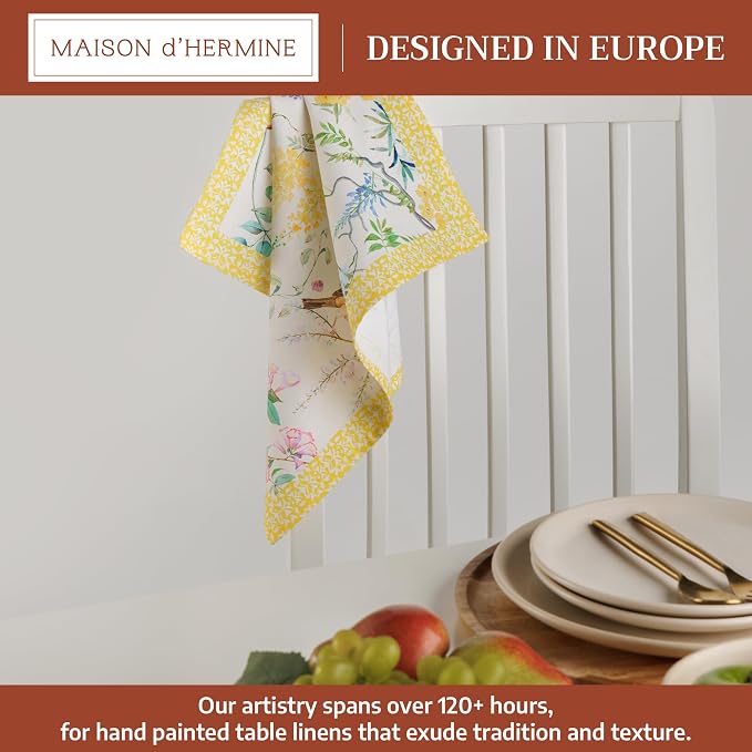 Maison d' Hermine Cloth Napkins Set of 4 Reusable 100% Cotton (18" x 18") | Everyday Square Napkins Cloth Washable Dinner Party Wedding Restaurant Hotel Kitchen Spring Summer - Sitelle - Image 2