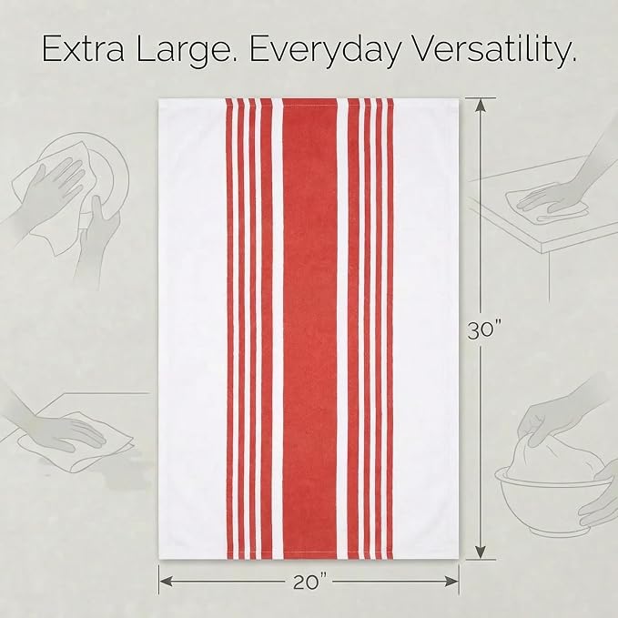 Urban Villa Kitchen Towels Cotton Dish Towels 20”x30” (Set of 6) Chillired - Image 3