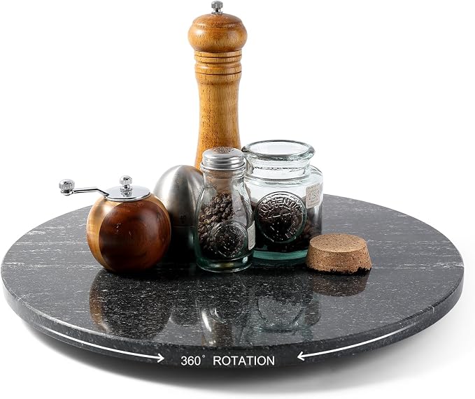 Marble Lazy Susan, 16” Lazy Susan for Table Top Detachable Turntable Organizer for Cabinet Pantry Kitchen Countertop Fridge Bathroom Makeup Vanity Countertop, Via Lactea - Image 2