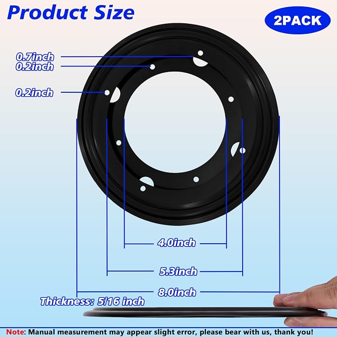 2 PCS 8" Lazy Susan Bearing,Heavy Duty Turntable Swivel for Rotating | Thickened steel resists rust & wear,5/16" thickness for stable rotation,360° swivel,ideal for tables,shelves & cabinets - Image 2