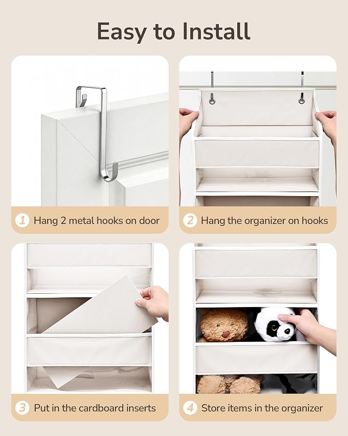 ULG 2 Pack 5-tier Over the Door Organizer Beige - Image 7