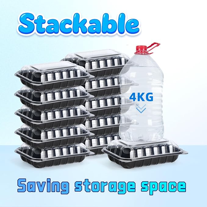 YANGRUI 30-Pack 27 oz 9x6 Rectangle Container, Shrink-Wrapped No Pre-Wash | Anti-Fog Lid, Leak-Resistant BPA-Free PP Takeout Box, Microwave & Freezer Safe for Deli Display, Coffee Shop & Gym Meal Prep - Image 6
