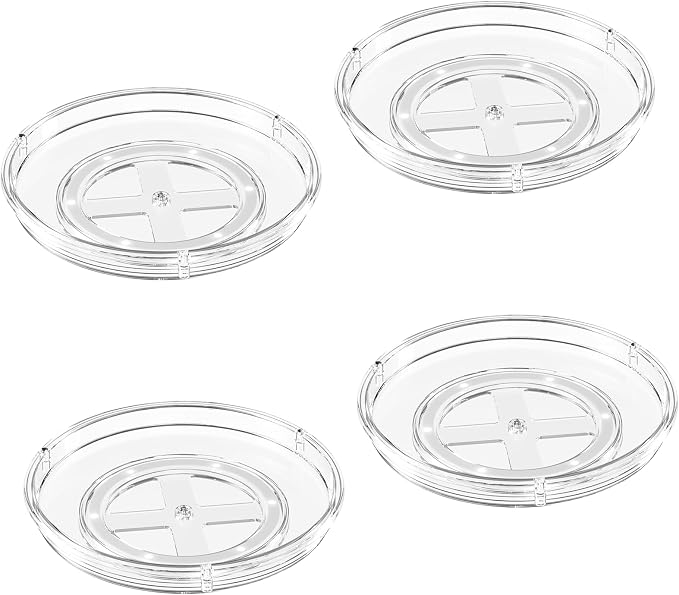 LAMU 4 Pack 9.25in Lazy Susan Organizer, Clear Lazy Susan Turntable for Cabinet, Refrigerator, Table Top, Kitchen, Bathroom, Pantry Organizers and Storage - Image 7