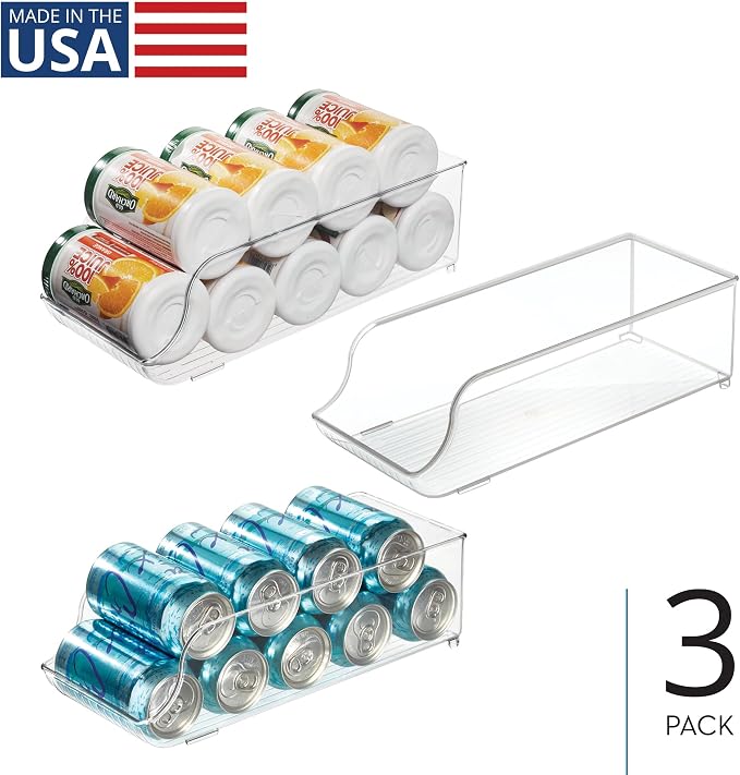 iDesign Soda Can Dispenser for Refrigerator or Pantry, Set of 3, Clear | Made in USA - Image 2