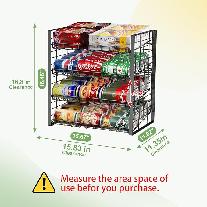 JKsmart 4-Tier Can Rack Organizer for Pantry, Adjustable Can Storage Holder for Various Ounces of Canned food Soda Drinks, Can Dispenser Holds Up to 48 Cans for Cupboard Cabinet - Image 4