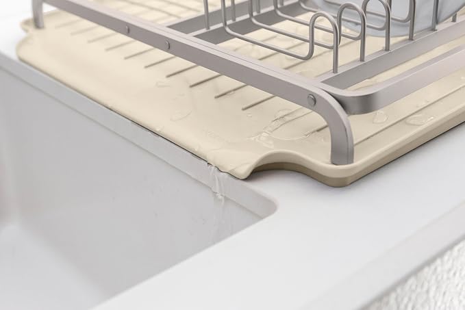 Brabantia SinkSide Dish Drying Rack (Soft Beige), Sleek Sink Organizer with Removable Cutlery Basket, Versatile Sink Drainer for Dishes and Kitchen Accessories - Image 5