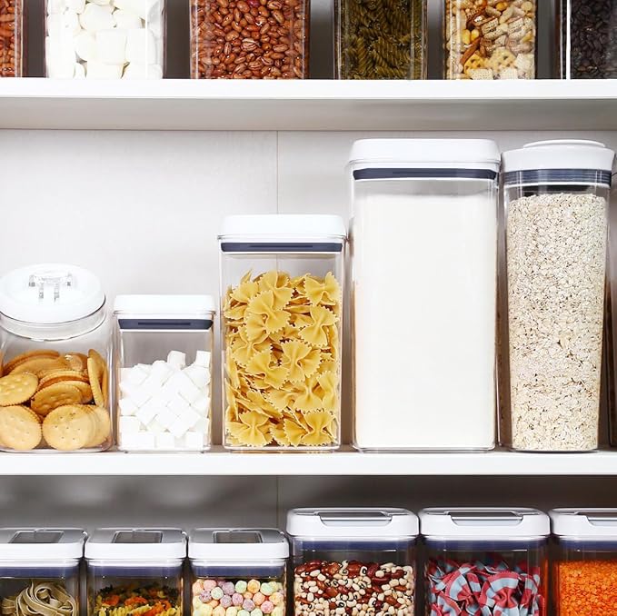 Felli Flip Tite Acrylic Food Storage Container with Lid 6” XL Air Tight Ring Seal Flip Lock, Plastic Kitchen Baking Canister for 5 lb Flour Sugar Rice Protein Powder Pantry Organizer (Nest-L) - Image 8