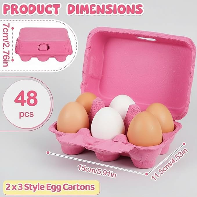 Rtteri 48 Pieces Colored Paper Pulp Egg Cartons 2 x 3 Colorful Style Vintage Blank Egg Cartons for Fresh Duck Quail Storage Kitchen Family Farmhouse - Image 3