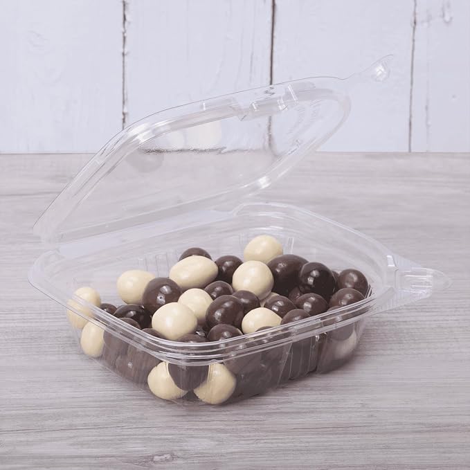 Karat 8oz PET Tamper Resistant Hinged Deli Container [200 ct] - Plastic Clamshell Food Containers, Easy Open Pull-Tab for Restaurants & Takeout - Image 2