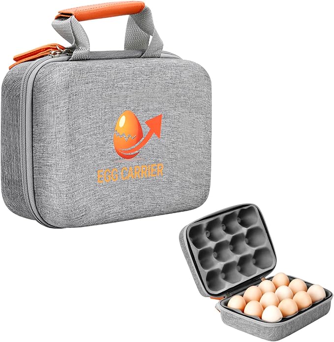 Outdoor Egg Containers For Camping, 12 Slots Reusable Egg Holder With Handle, Shockproof Storage Carrier Tray For Party Picnic Travel, Portable Egg Protection Holder Protection Box by Samlomi