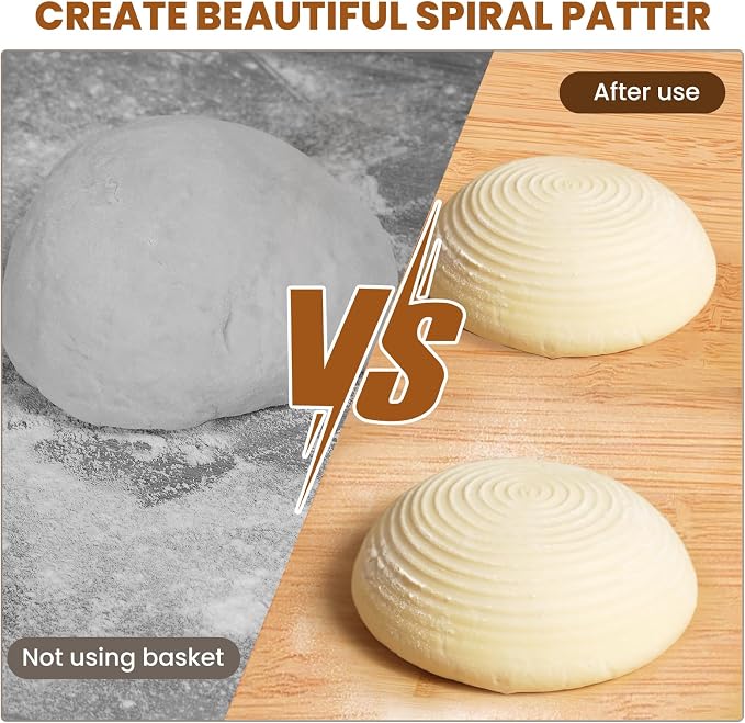 5 Inch Banneton Bread Proofing Basket Set of 6, Kikcoin Mini Sourdough Bread Baking Supplies, Small Banneton Basket Proofing Baskets for Sourdough Bread Baking - Image 4