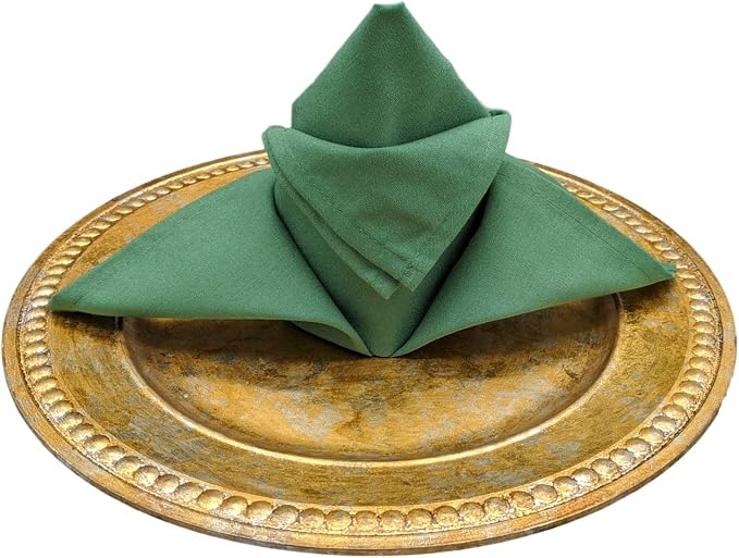 Green Cloth Napkins, 20 x 20 in, 24 Pack | Reusable spun polyester dinner napkins with cotton-like feel for restaurants, weddings and events - Image 9