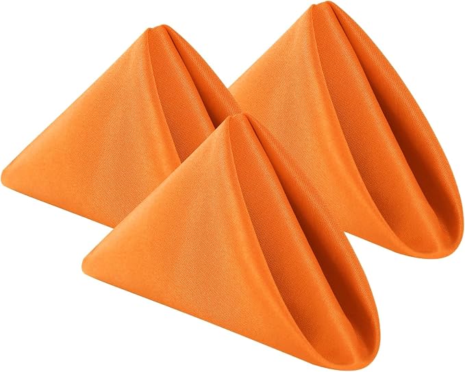 Bailarina Cloth Napkins Set of 120,17x17 inches Dinner Napkins Cloth Washable,Polyester Square Table Cloth Napkin Bulk with Hemmed Edges Ideal for Banquets, Parties and Weddings-Orange by Bailarina