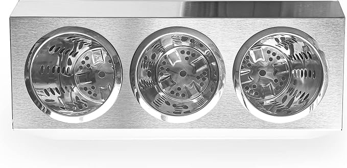 Flatware Organizers Stainless Steel Cylinder Flatware Silverware Utensil Holder Organizer Caddy (3 holes) - Image 2