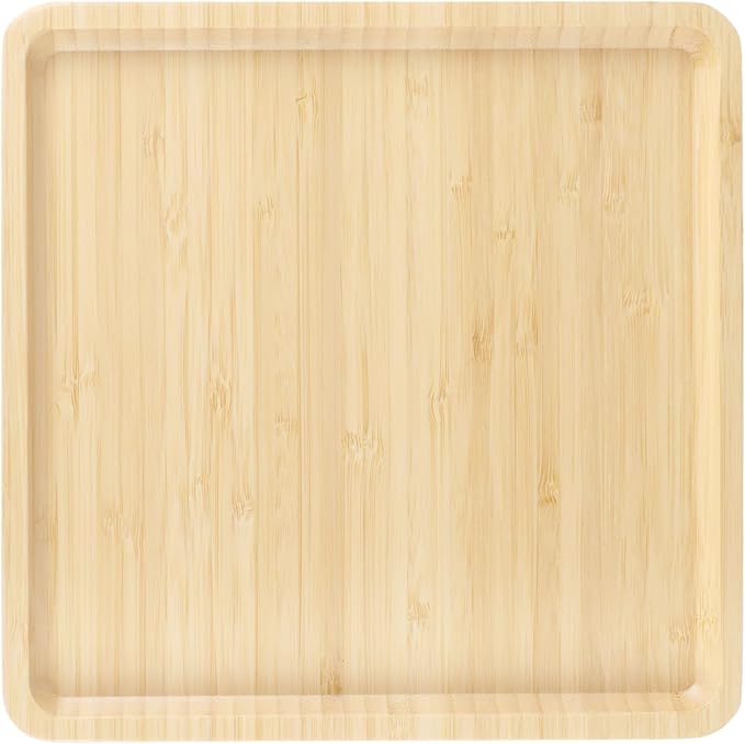 Bamboo Serving Tray - 9" x 9" x 0.75" - Vertical Grain Carbonized Brown - 3 Trays by BambooMN