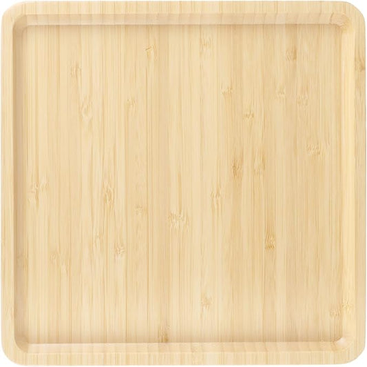 Bamboo Serving Tray - 9" x 9" x 0.75" - Vertical Grain Carbonized Brown - 10 Trays by BambooMN