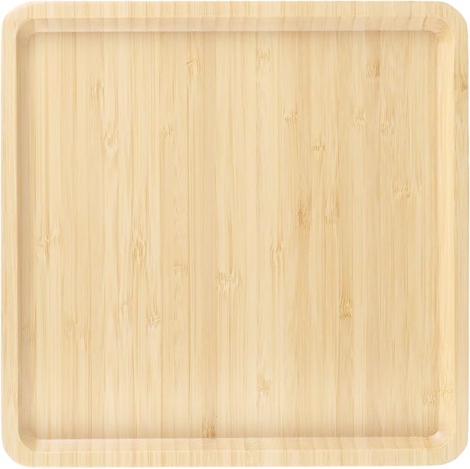 Bamboo Serving Tray - 9" x 9" x 0.75" - Vertical Grain Carbonized Brown - 30 Trays by BambooMN