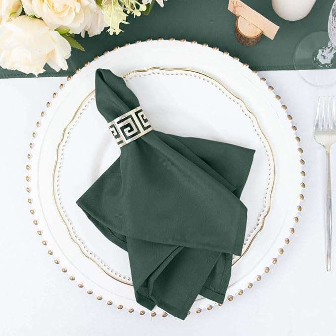 Efavormart Premium Cloth Napkins Set of 5, 17x17 Inch Hunter Green Seamless Dinner Napkins, Washable Linen Table Napkin Cloth with Hemmed Edges for Weddings, Party and Banquet - Image 7