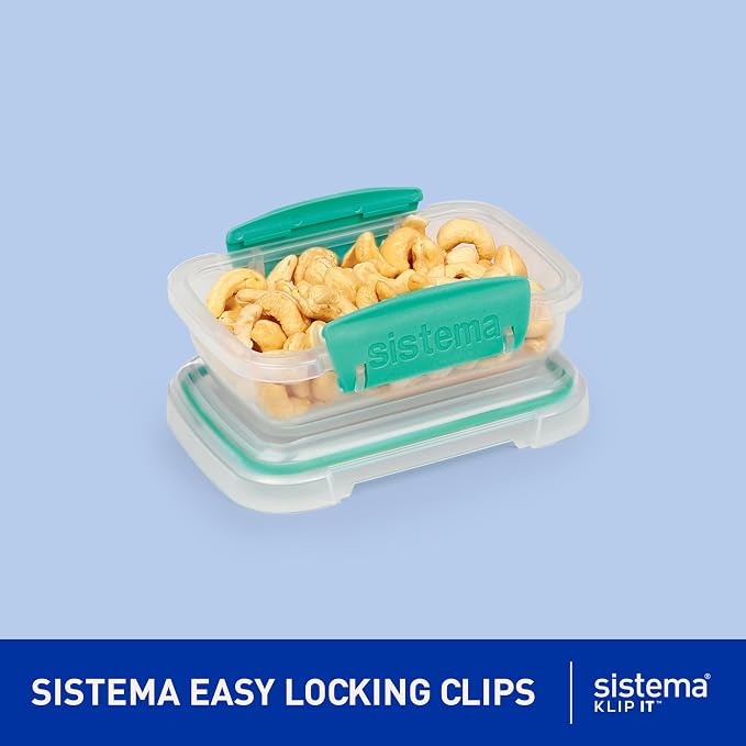 Sistema KLIP IT Storage Containers, Airtight and Stackable Food Storage Containers with Lids, Lunch Boxes and Snack Boxes, BPA-Free, 18 Pieces (9 Cans and Lids) - Image 3