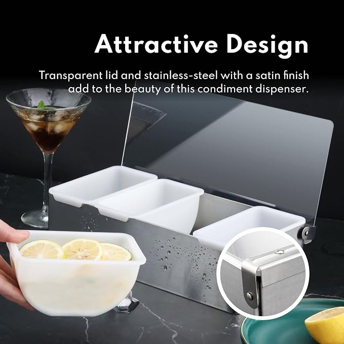 New Star Foodservice 48049 Stainless Steel Condiment Dispenser with 6 Compartments - Image 6