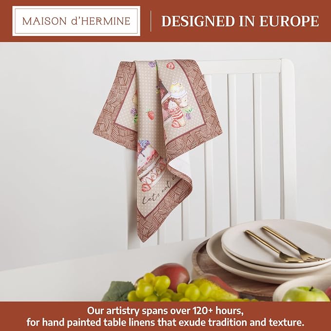 Maison d' Hermine Cloth Napkins Set of 4 Reusable 100% Cotton (18" x 18") | Everyday Square Napkins Cloth Washable Dinner Party Wedding Restaurant Hotel Kitchen Spring Summer - Cakes - Image 2
