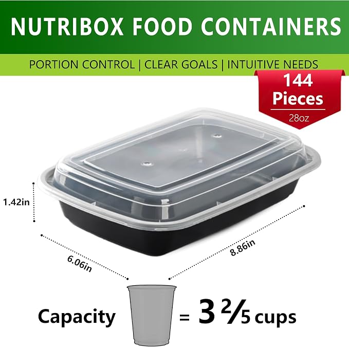 28oz Meal Prep Containers Bulk 48 Set with Forks and Lids - To Go Food Containers 1 Compartment Snack Container Reusable Food Storage Containers, Freezer Safe and Leakproof Plastic Lunch Take Out Box - Image 2