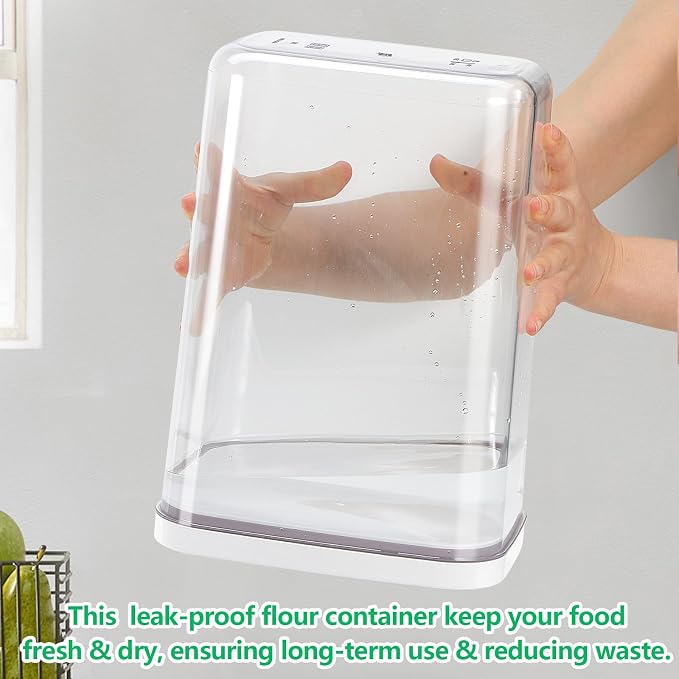 6 Qt Flour Sugar Storage Containers with Pop-up Lid Airtight 11 Lb Rice Bin | Crystal-Clear Plastic Dry Food Containers Tall and Slim BPA Free Pet Food Holder for Kitchen Pantry Organization - Image 7