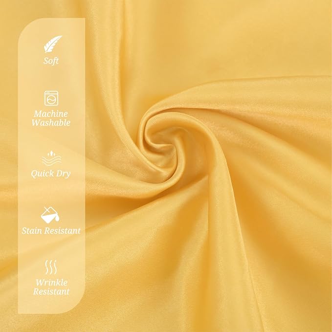 50 PCS Gold Square Satin Cloth Napkins, 20 X 20 Inch | Soft Smooth, Washable Reusable, Silk Dinner Table Napkins Bulk, for Weddings Parties Banquets Dining and Restaurants - Image 4