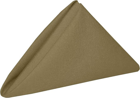 17x17-Inch Cotton-Feel Cloth Napkins, Camel, Set of 12 by UltimateTextile