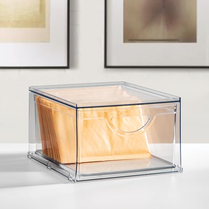 iDesign Stackable Storage Drawer, Set of 2, Clear | For Fridge, Pantry, or Under Sinks, Made in USA - Image 6