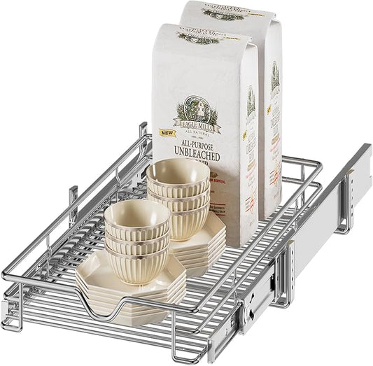 DINDON Pull Out Cabinet Organizer (11" W x 18" D), Pull Out Drawers for Kitchen Cabinets, Slide Out Cabinets Shelves,1 Tier Pull Out Cabinet Drawer Organization for Kitchen by DINDON