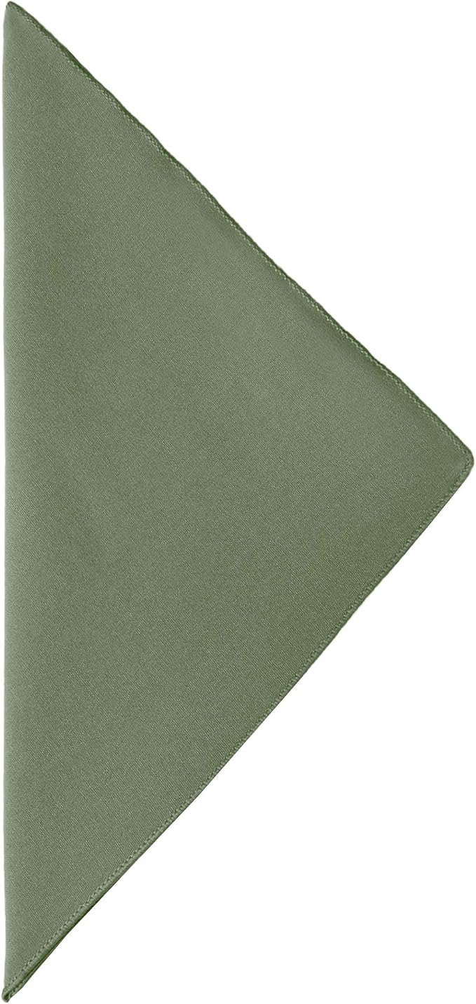 17x17-Inch Cotton-Feel Cloth Napkins, Army Green Set of 12 | Bulk Case of 1 Dozen, Square, 100% Spun Polyester Fabric, MJS-Spun Construction, Cotton-Like Hand, Machine Washable, Seamless - Image 2