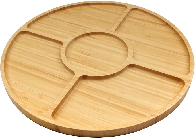 Bamboo Serving Tray - 15" - 5 Compartment - 30 Trays by BambooMN