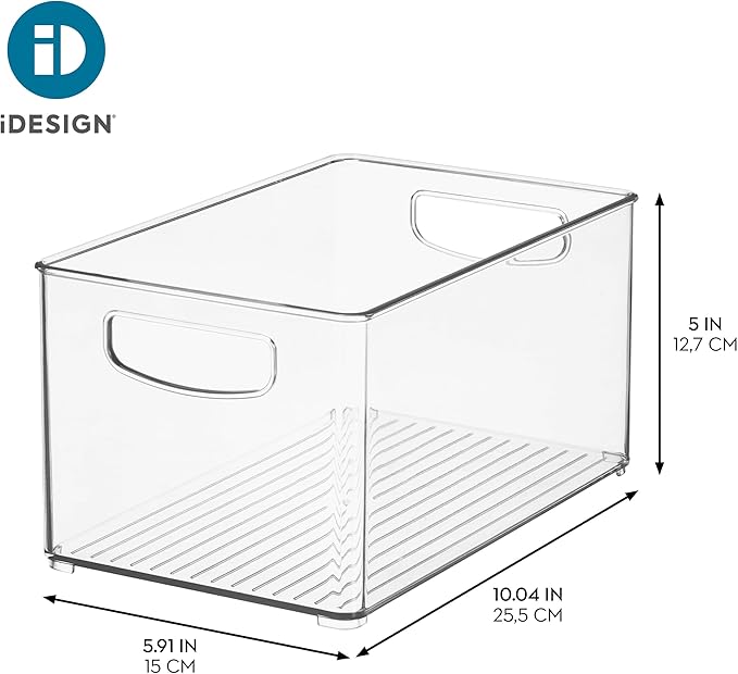 iDesign Stackable Clear Plastic Bin, 6-Pack | Kitchen Organizers and Storage, For Fridge and Pantry - Image 4